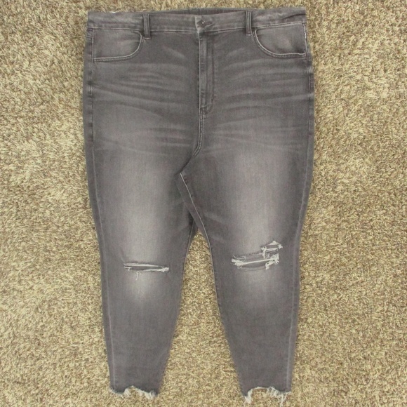 American Eagle Outfitters Denim - American Eagle Jeans Women's 22 Short Gray Curvy Highest Rise Jegging Distressed